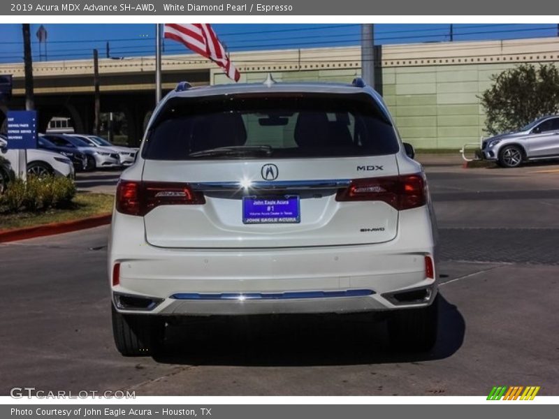 White Diamond Pearl / Espresso 2019 Acura MDX Advance SH-AWD