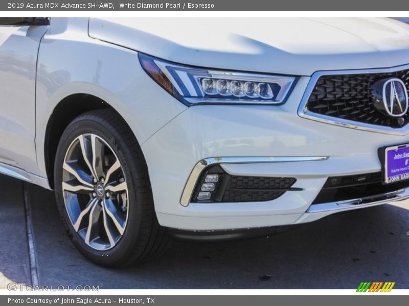 White Diamond Pearl / Espresso 2019 Acura MDX Advance SH-AWD