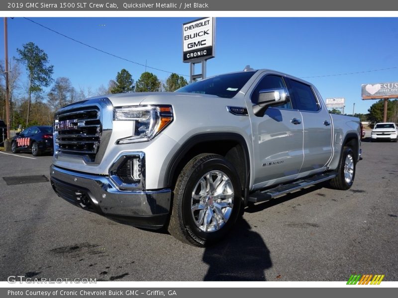 Quicksilver Metallic / Jet Black 2019 GMC Sierra 1500 SLT Crew Cab