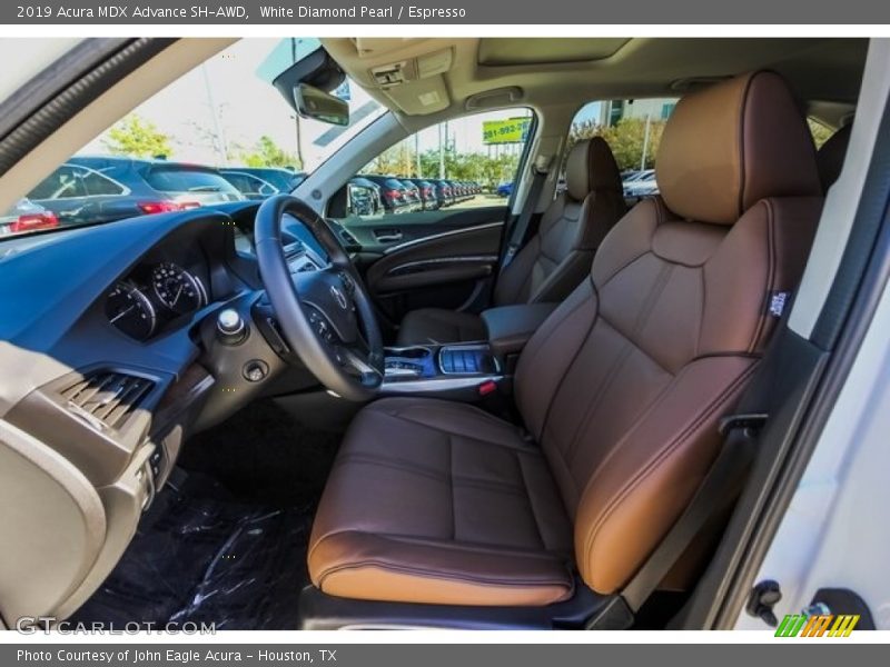 White Diamond Pearl / Espresso 2019 Acura MDX Advance SH-AWD