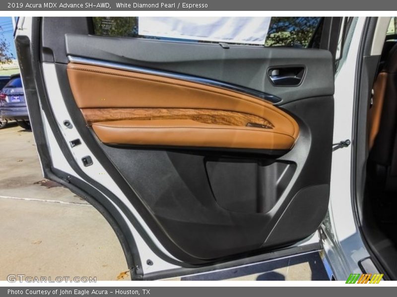 White Diamond Pearl / Espresso 2019 Acura MDX Advance SH-AWD