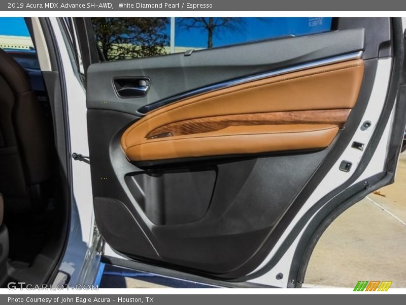 White Diamond Pearl / Espresso 2019 Acura MDX Advance SH-AWD