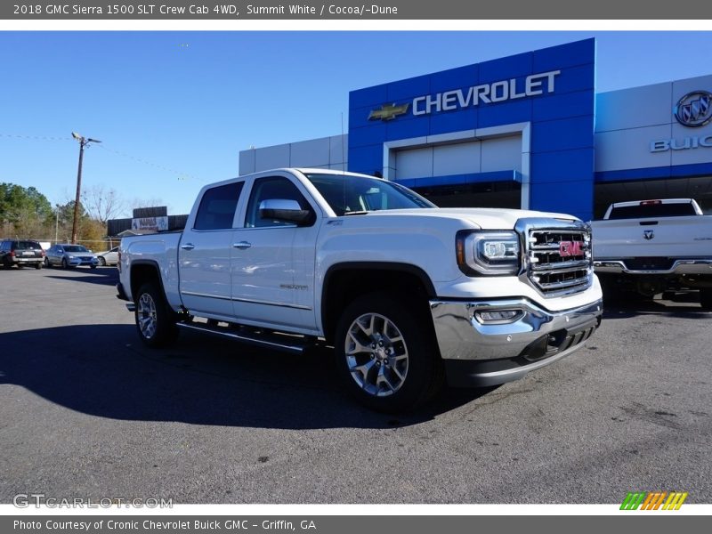 Summit White / Cocoa/­Dune 2018 GMC Sierra 1500 SLT Crew Cab 4WD