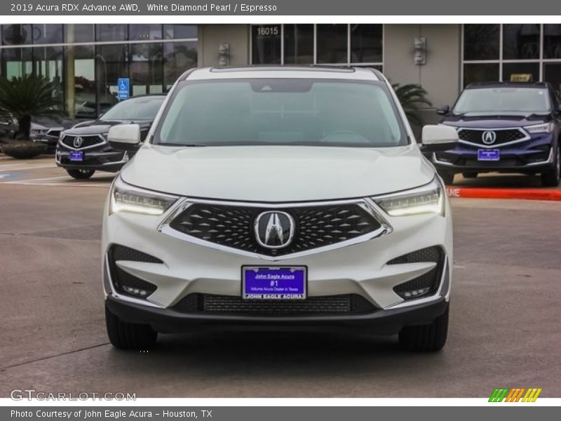 White Diamond Pearl / Espresso 2019 Acura RDX Advance AWD