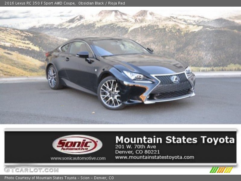 Obsidian Black / Rioja Red 2016 Lexus RC 350 F Sport AWD Coupe