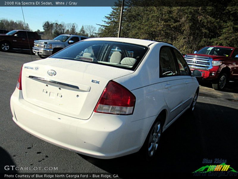 White / Gray 2008 Kia Spectra EX Sedan