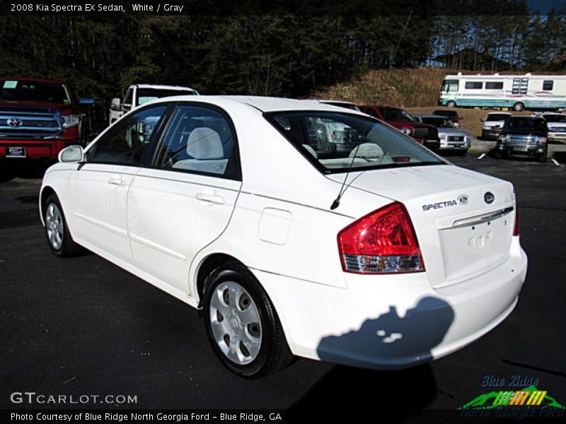 White / Gray 2008 Kia Spectra EX Sedan