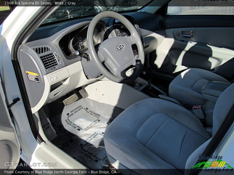 White / Gray 2008 Kia Spectra EX Sedan