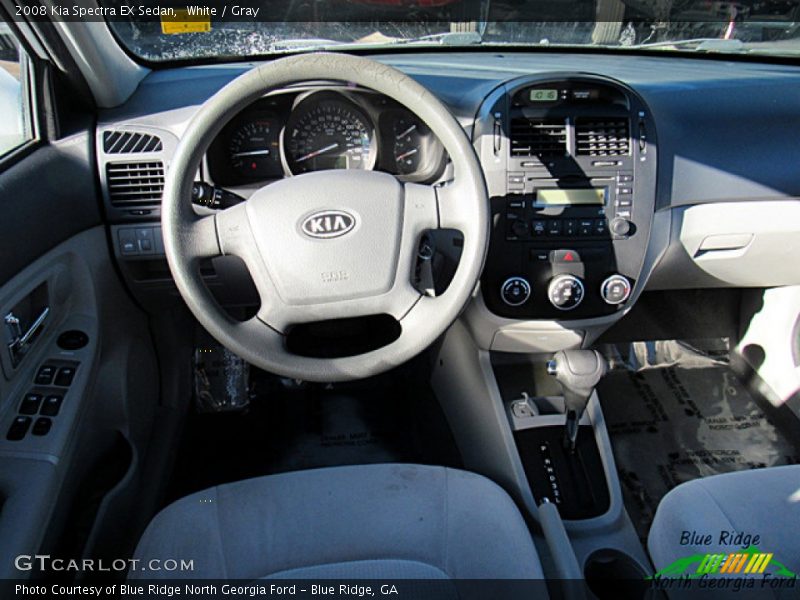 White / Gray 2008 Kia Spectra EX Sedan