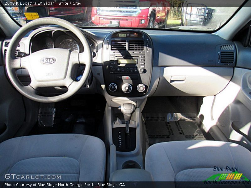 White / Gray 2008 Kia Spectra EX Sedan