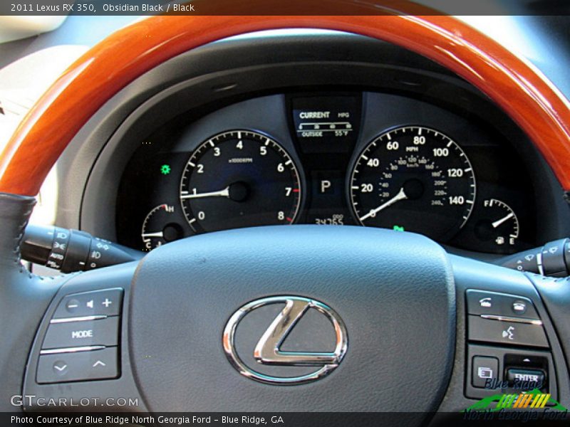 Obsidian Black / Black 2011 Lexus RX 350