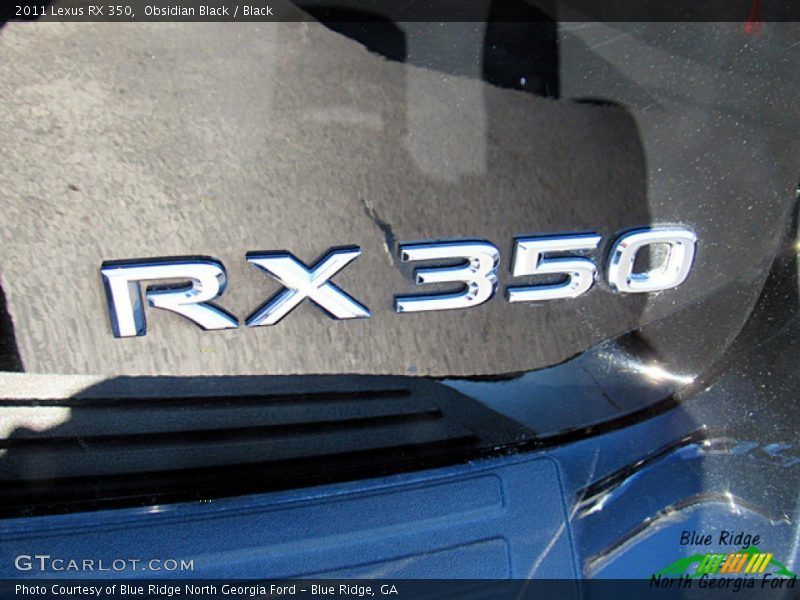 Obsidian Black / Black 2011 Lexus RX 350
