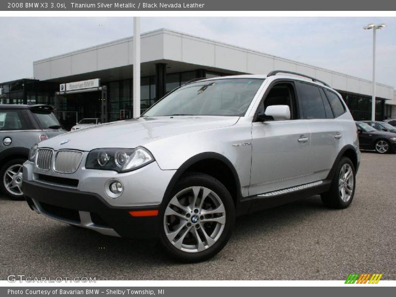 Titanium Silver Metallic / Black Nevada Leather 2008 BMW X3 3.0si