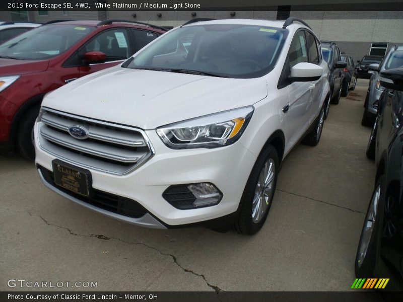 White Platinum / Medium Light Stone 2019 Ford Escape SEL 4WD