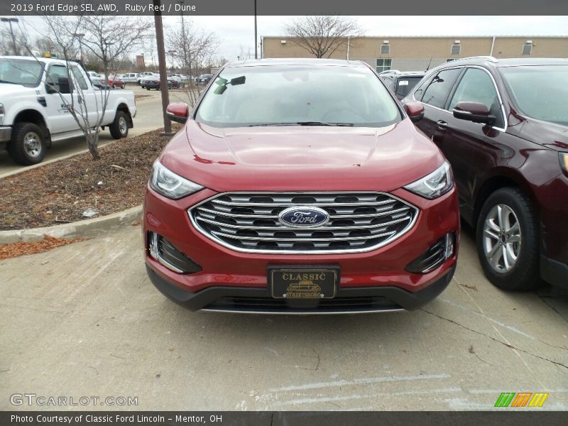 Ruby Red / Dune 2019 Ford Edge SEL AWD