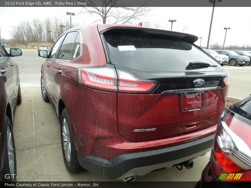 Ruby Red / Dune 2019 Ford Edge SEL AWD
