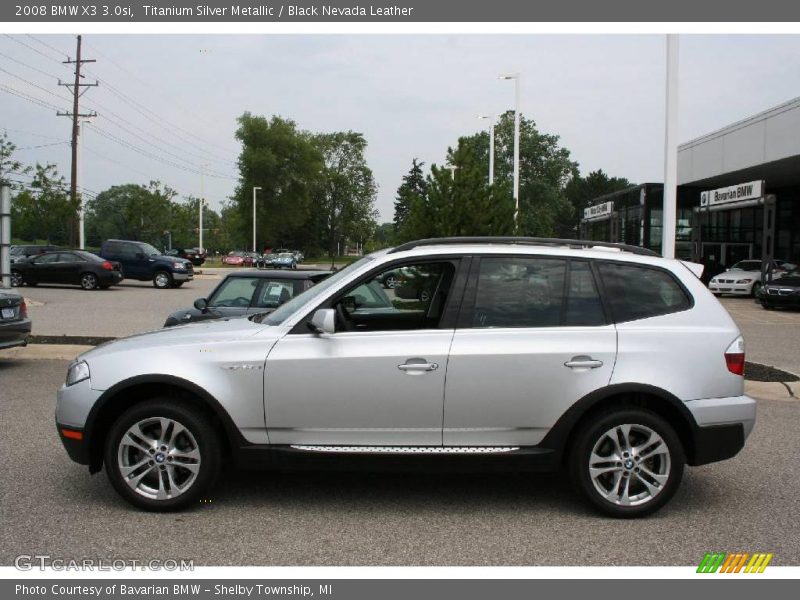 Titanium Silver Metallic / Black Nevada Leather 2008 BMW X3 3.0si