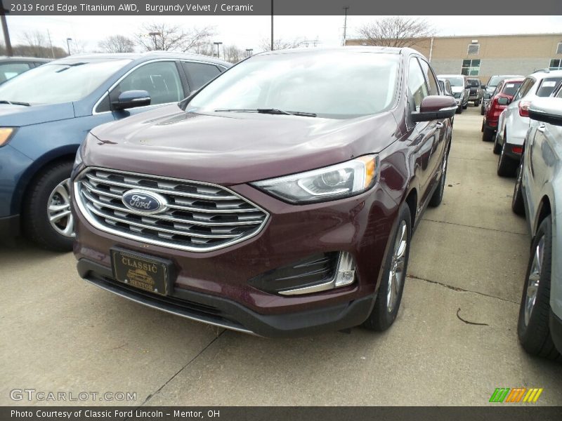 Burgundy Velvet / Ceramic 2019 Ford Edge Titanium AWD