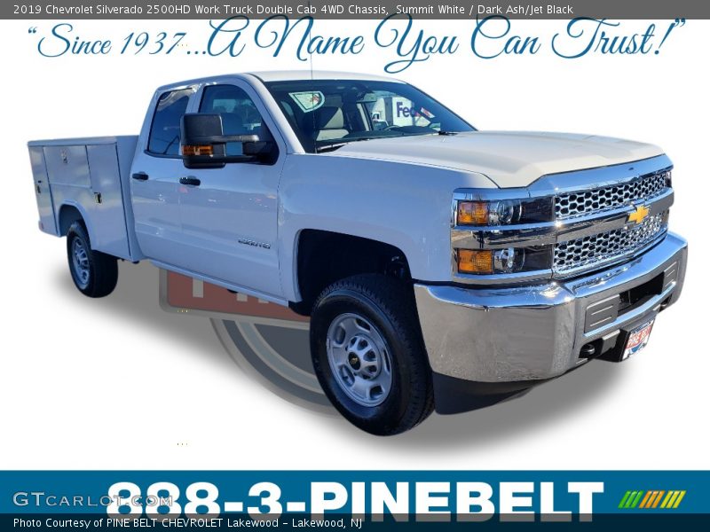 Summit White / Dark Ash/Jet Black 2019 Chevrolet Silverado 2500HD Work Truck Double Cab 4WD Chassis