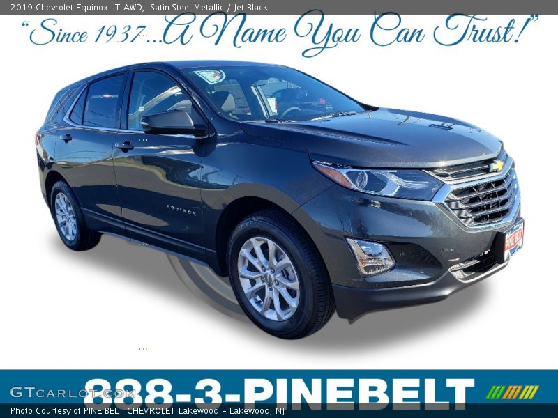 Satin Steel Metallic / Jet Black 2019 Chevrolet Equinox LT AWD