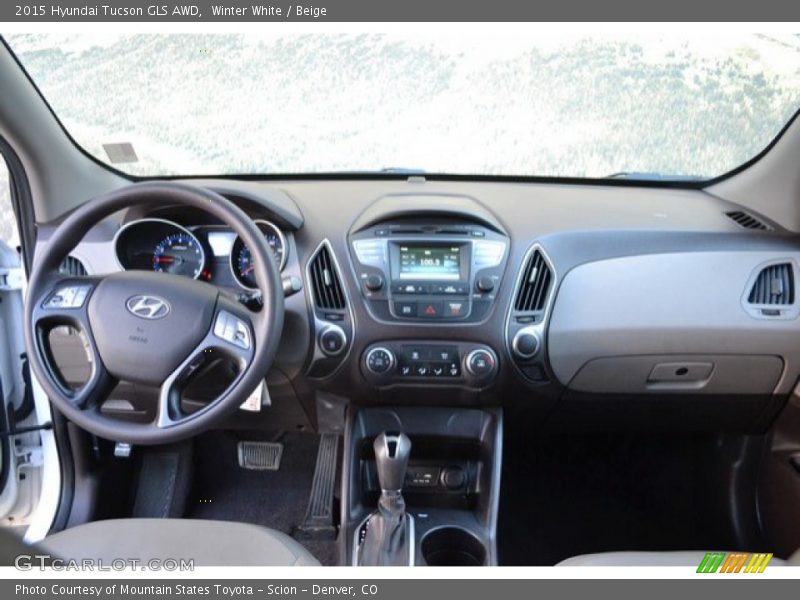 Winter White / Beige 2015 Hyundai Tucson GLS AWD