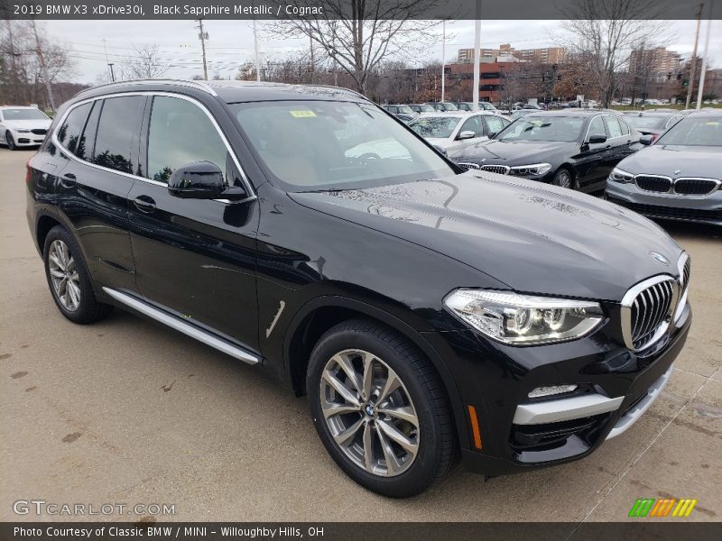 Black Sapphire Metallic / Cognac 2019 BMW X3 xDrive30i