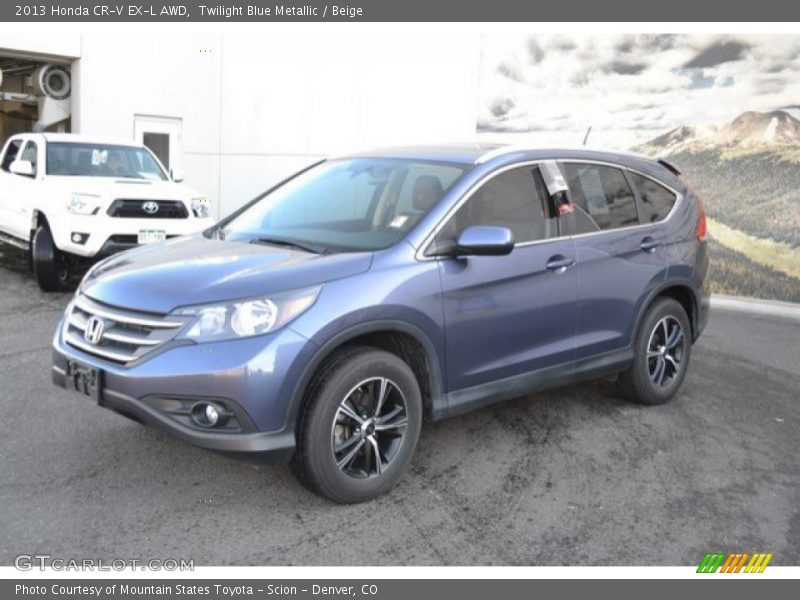 Twilight Blue Metallic / Beige 2013 Honda CR-V EX-L AWD