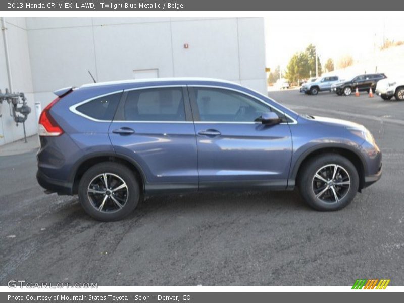 Twilight Blue Metallic / Beige 2013 Honda CR-V EX-L AWD