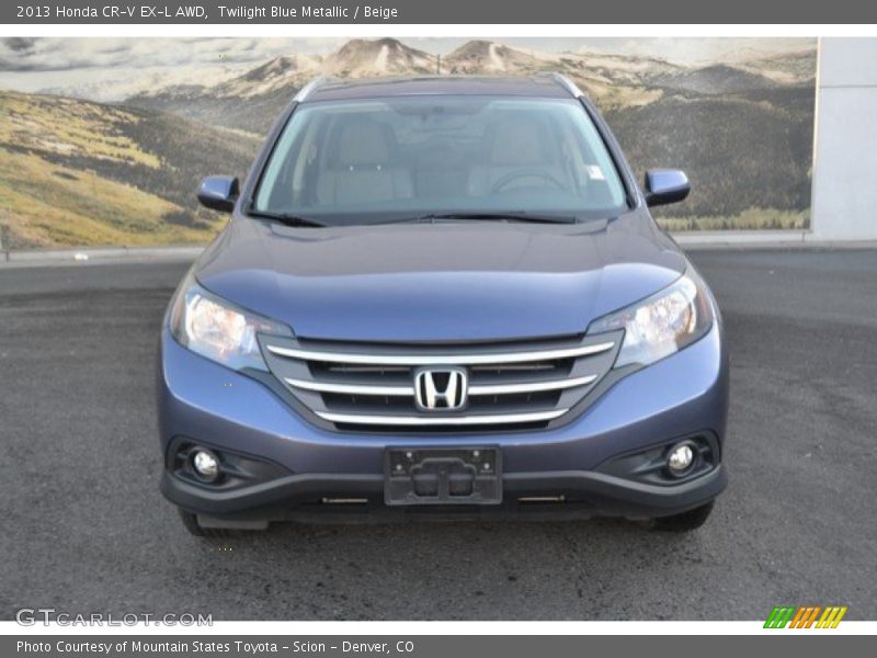 Twilight Blue Metallic / Beige 2013 Honda CR-V EX-L AWD