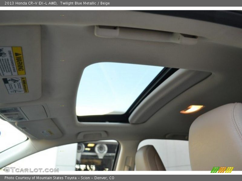 Twilight Blue Metallic / Beige 2013 Honda CR-V EX-L AWD