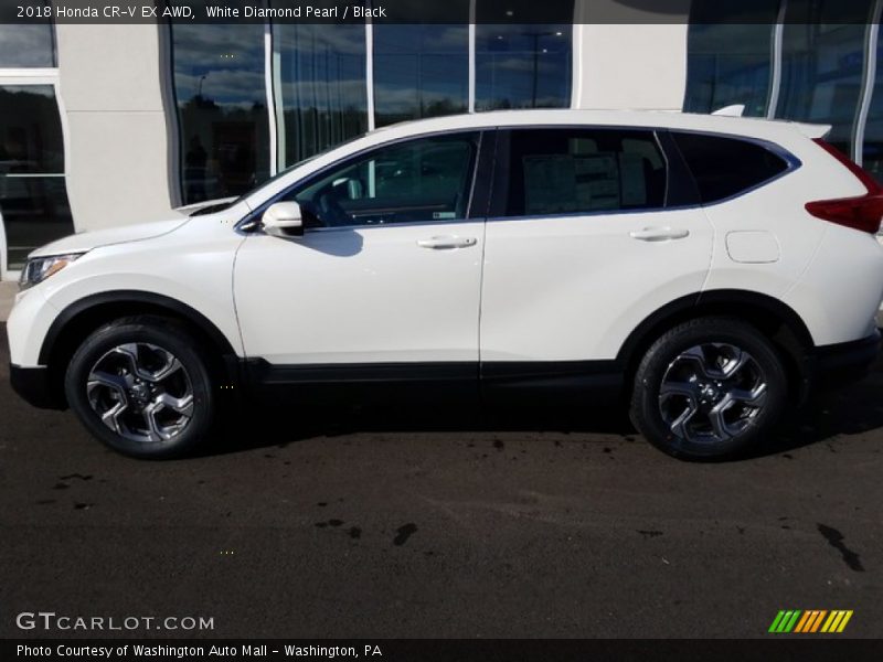 White Diamond Pearl / Black 2018 Honda CR-V EX AWD