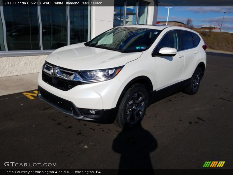 White Diamond Pearl / Black 2018 Honda CR-V EX AWD