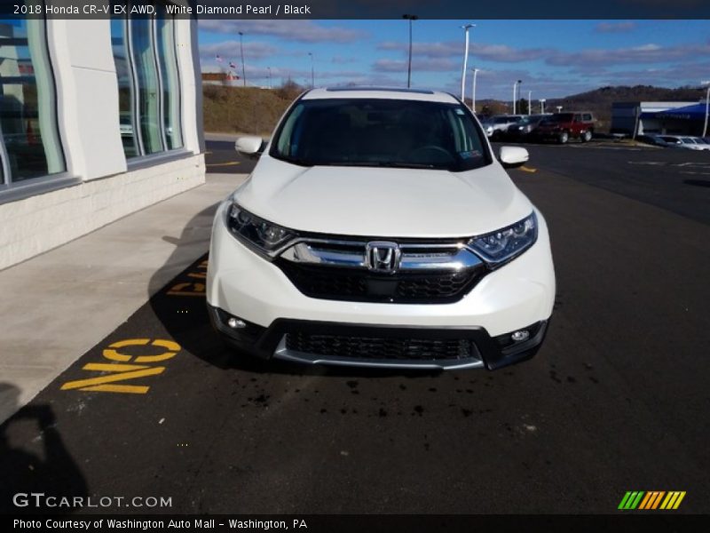 White Diamond Pearl / Black 2018 Honda CR-V EX AWD