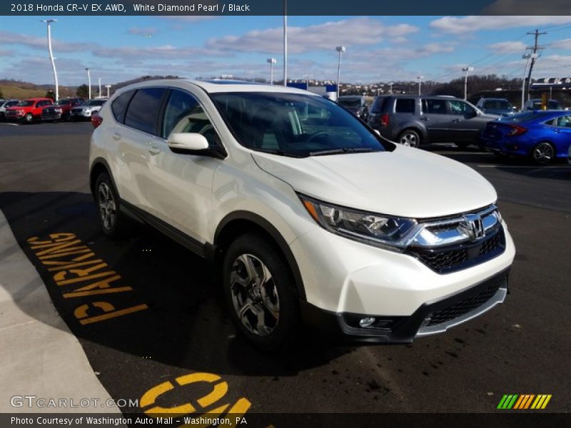 White Diamond Pearl / Black 2018 Honda CR-V EX AWD