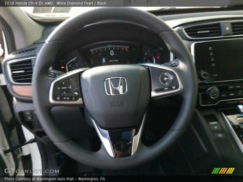 White Diamond Pearl / Black 2018 Honda CR-V EX AWD