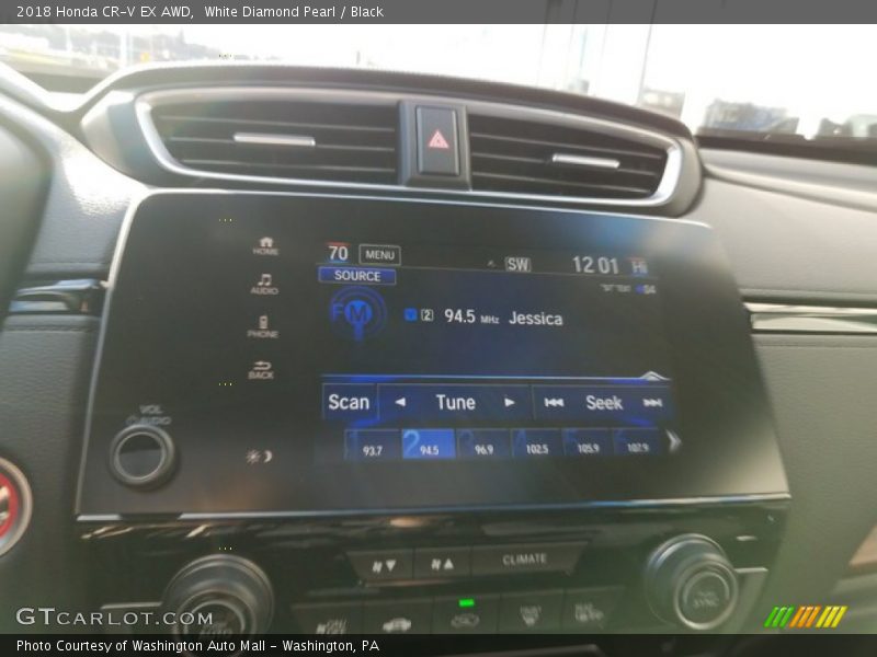 White Diamond Pearl / Black 2018 Honda CR-V EX AWD