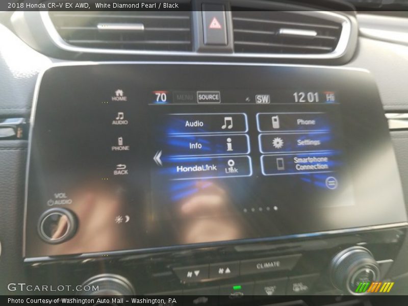White Diamond Pearl / Black 2018 Honda CR-V EX AWD