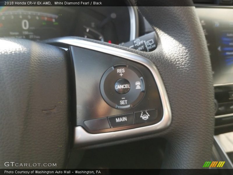 White Diamond Pearl / Black 2018 Honda CR-V EX AWD