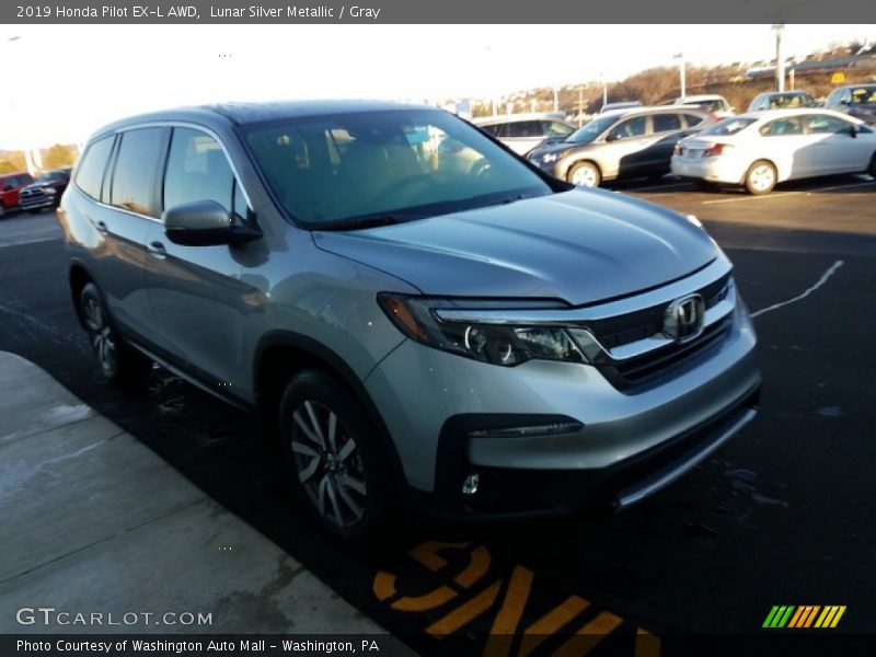 Lunar Silver Metallic / Gray 2019 Honda Pilot EX-L AWD