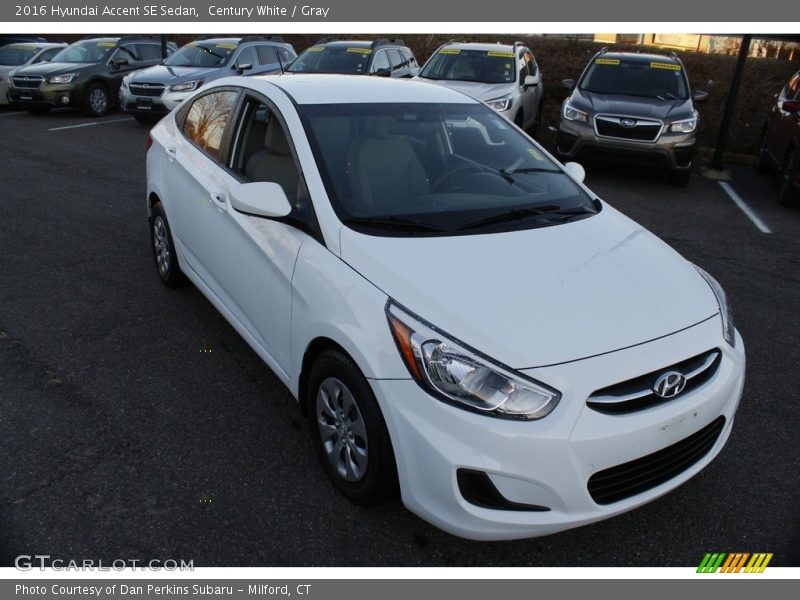 Century White / Gray 2016 Hyundai Accent SE Sedan