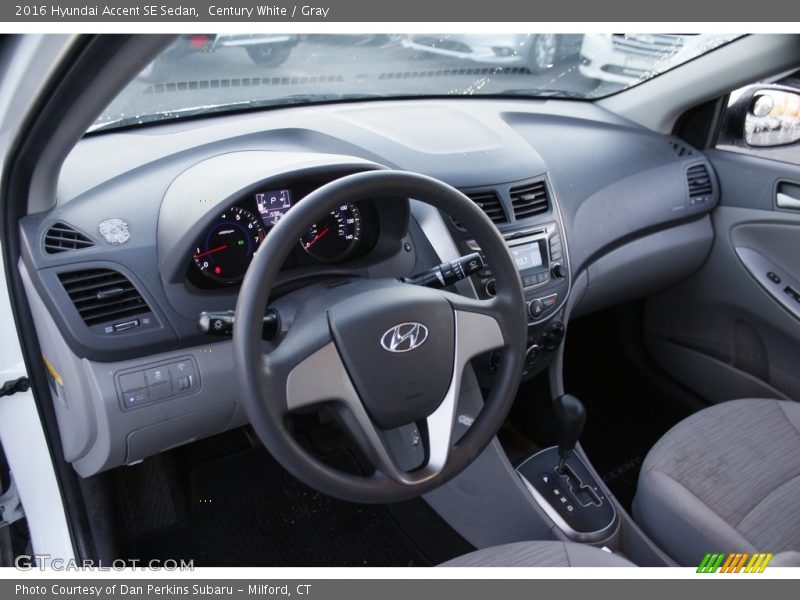 Century White / Gray 2016 Hyundai Accent SE Sedan