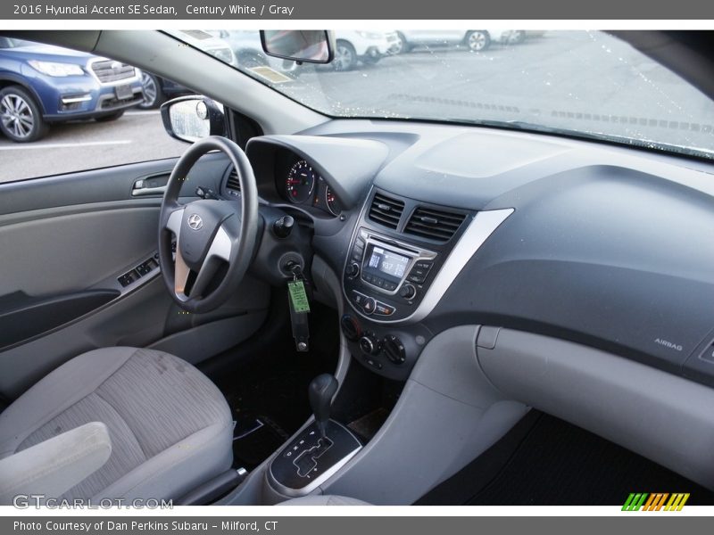 Century White / Gray 2016 Hyundai Accent SE Sedan