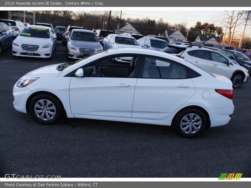 Century White / Gray 2016 Hyundai Accent SE Sedan