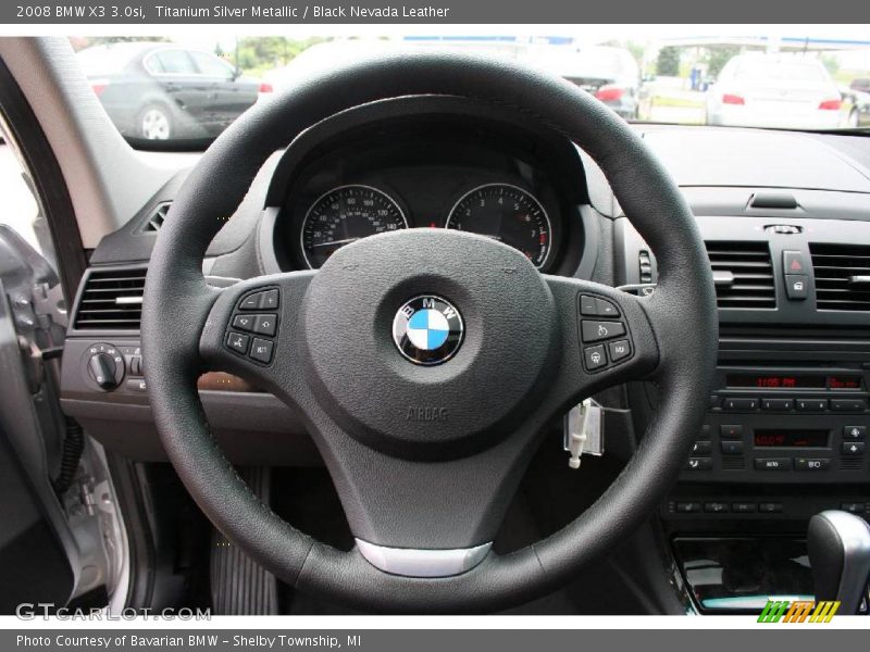 Titanium Silver Metallic / Black Nevada Leather 2008 BMW X3 3.0si