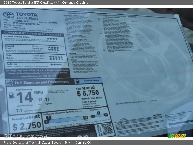 Cement / Graphite 2019 Toyota Tundra SR5 CrewMax 4x4