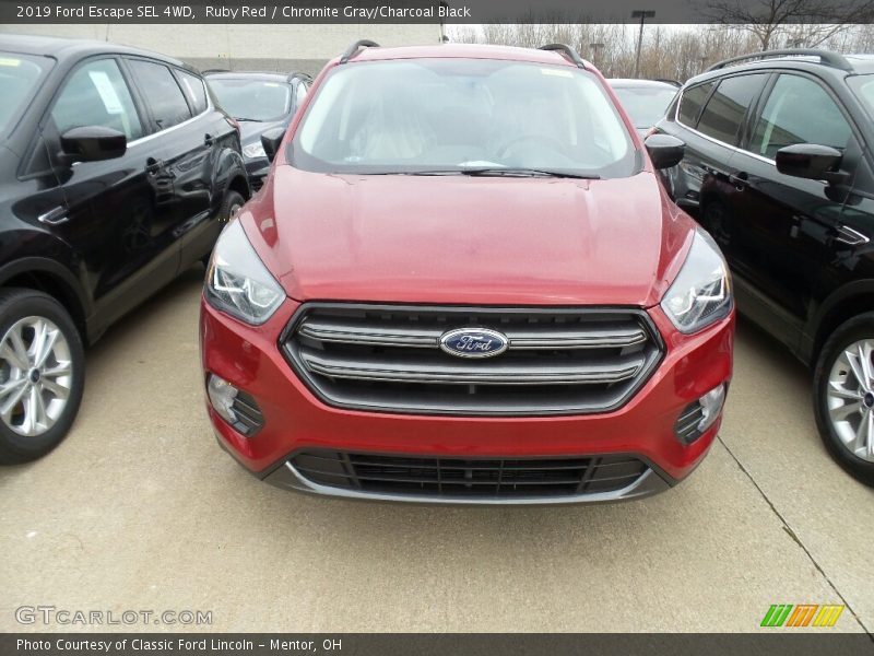 Ruby Red / Chromite Gray/Charcoal Black 2019 Ford Escape SEL 4WD