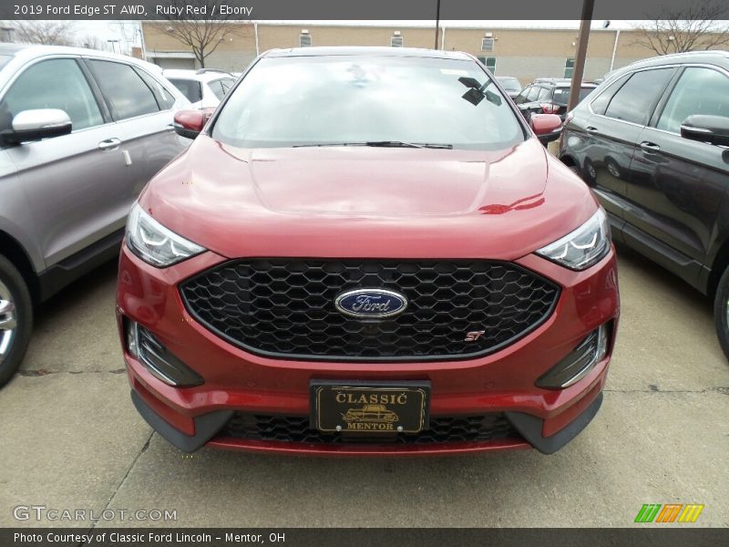 Ruby Red / Ebony 2019 Ford Edge ST AWD