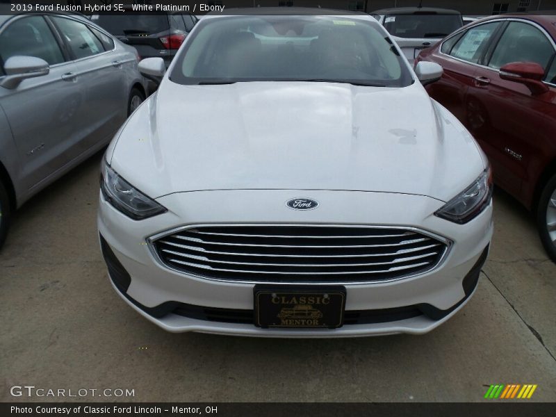 White Platinum / Ebony 2019 Ford Fusion Hybrid SE