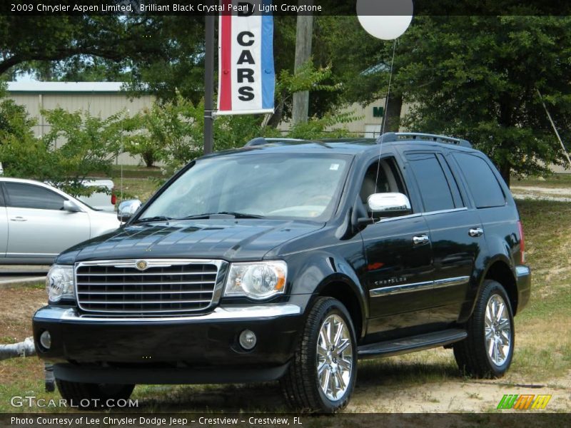 Brilliant Black Crystal Pearl / Light Graystone 2009 Chrysler Aspen Limited