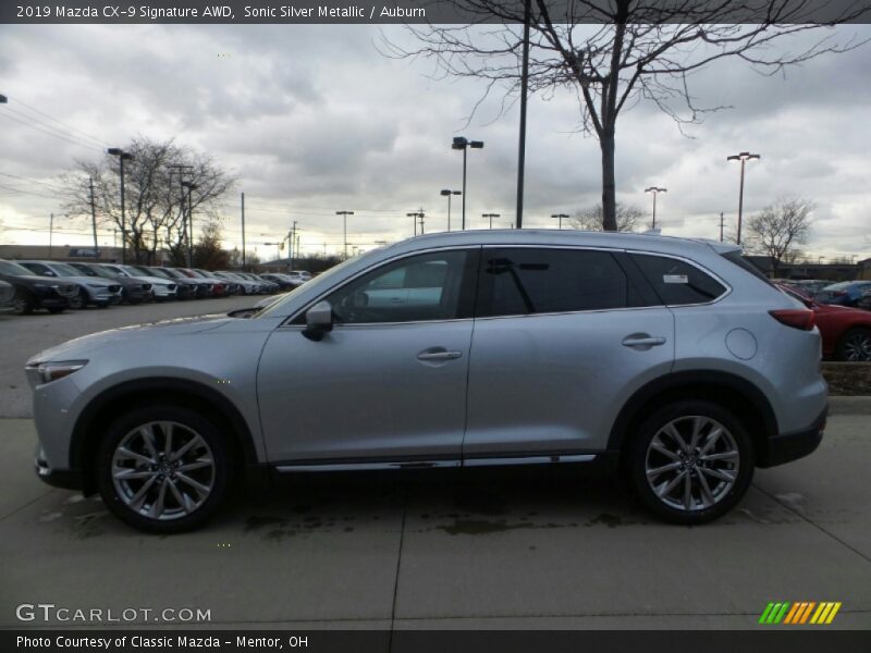 Sonic Silver Metallic / Auburn 2019 Mazda CX-9 Signature AWD